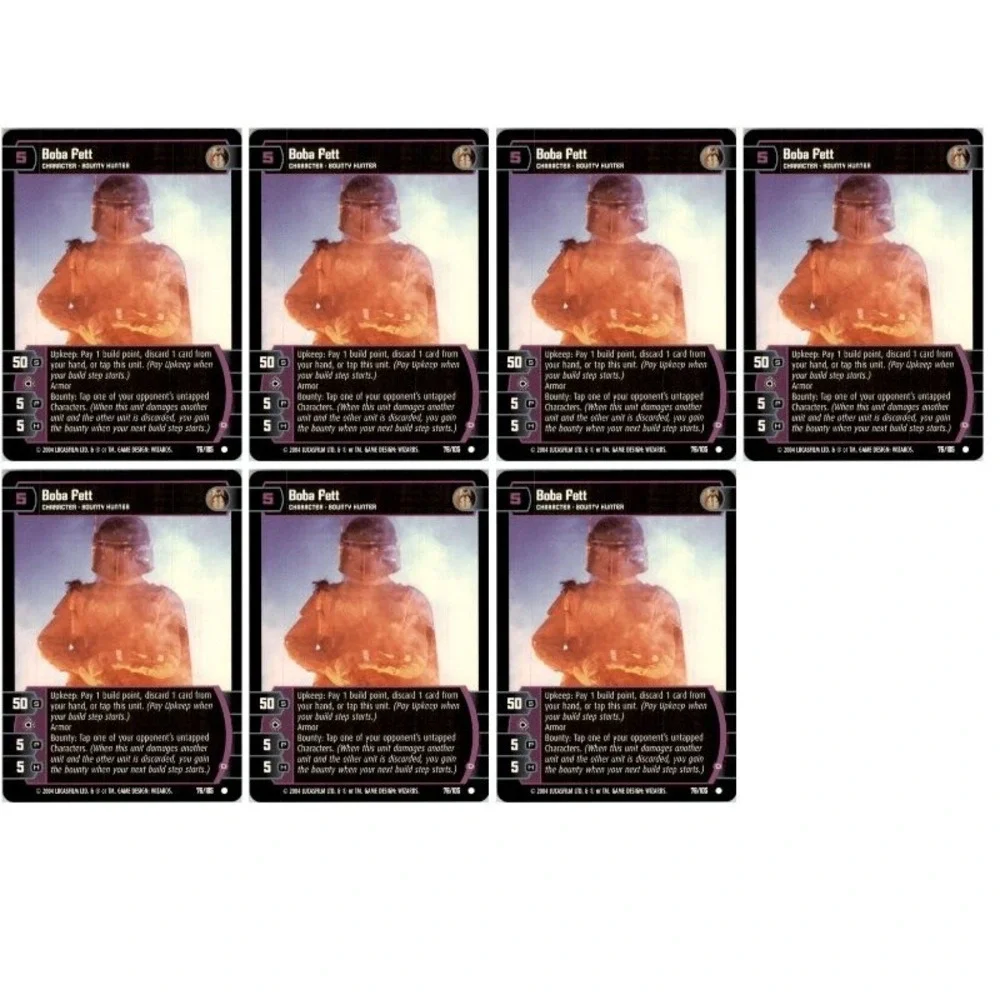(7) 2004 Star Wars Rogues and Scoundrels #76 Boba Fett  Card Lot